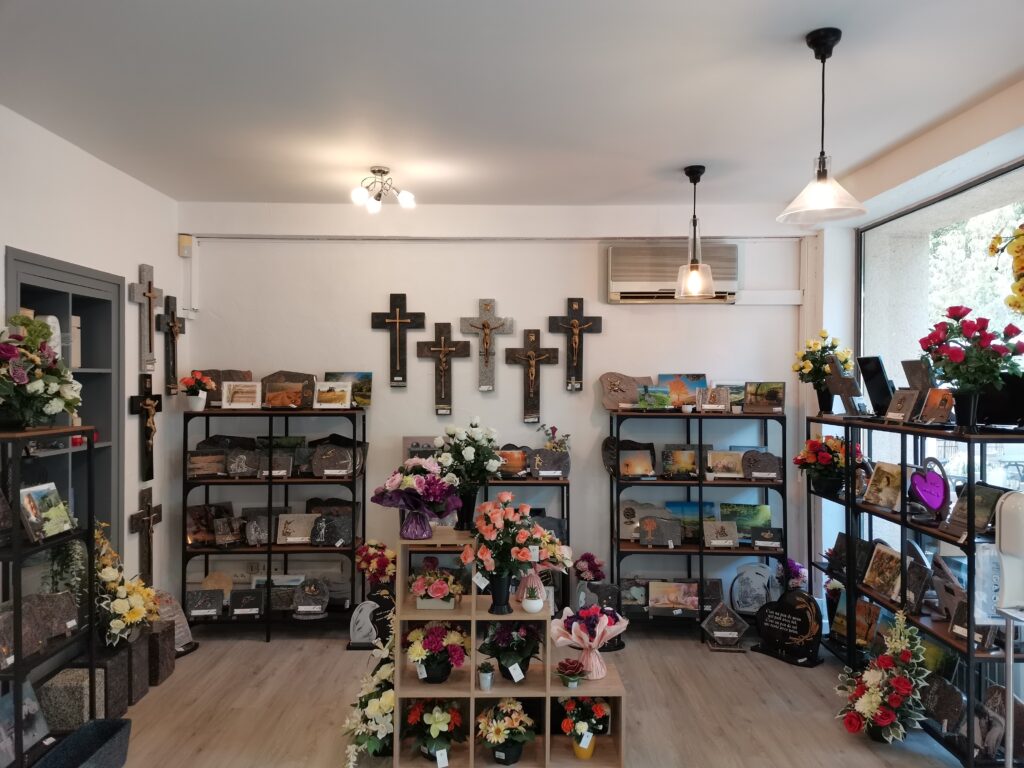 produits au magasin funeraire